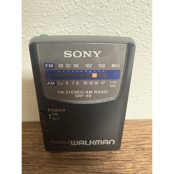 Vintage Sony SRF-49 FM/AM Walkman Working w/ Belt Clip